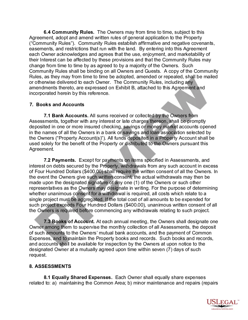 Preview Tenancy in Common Agreement - Single Dwelling - Married Couple