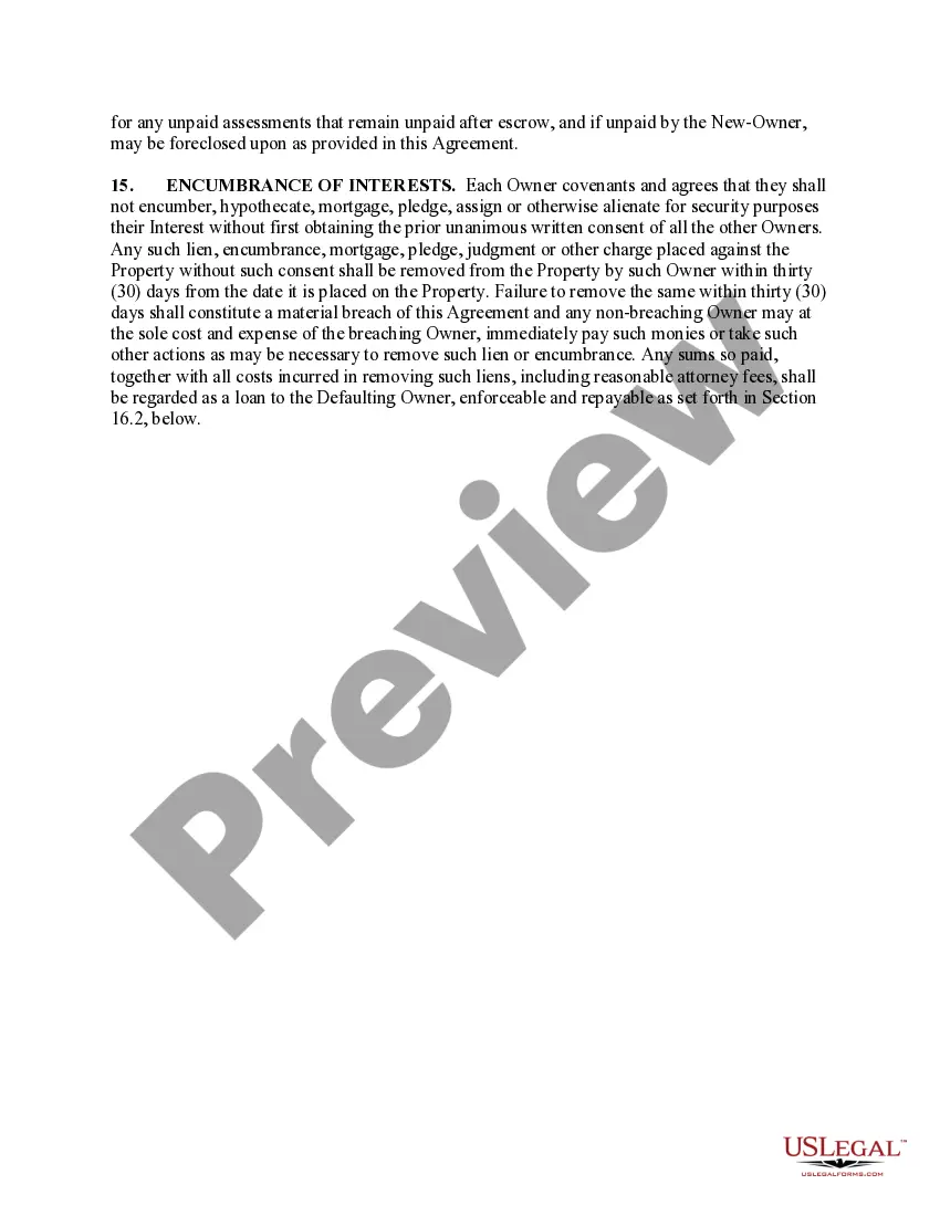 Preview Tenancy in Common Agreement - Single Dwelling - Unmarried Couple