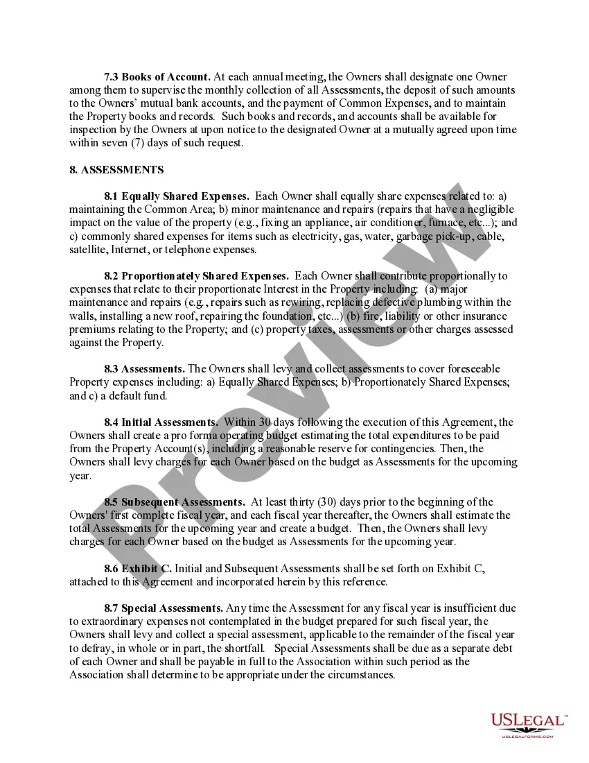 Preview Tenancy in Common Agreement - Single Dwelling - Unmarried Couple