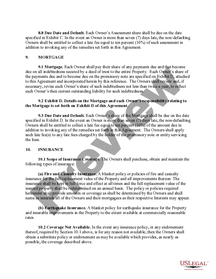 Preview Tenancy in Common Agreement - Single Dwelling - Unmarried Couple