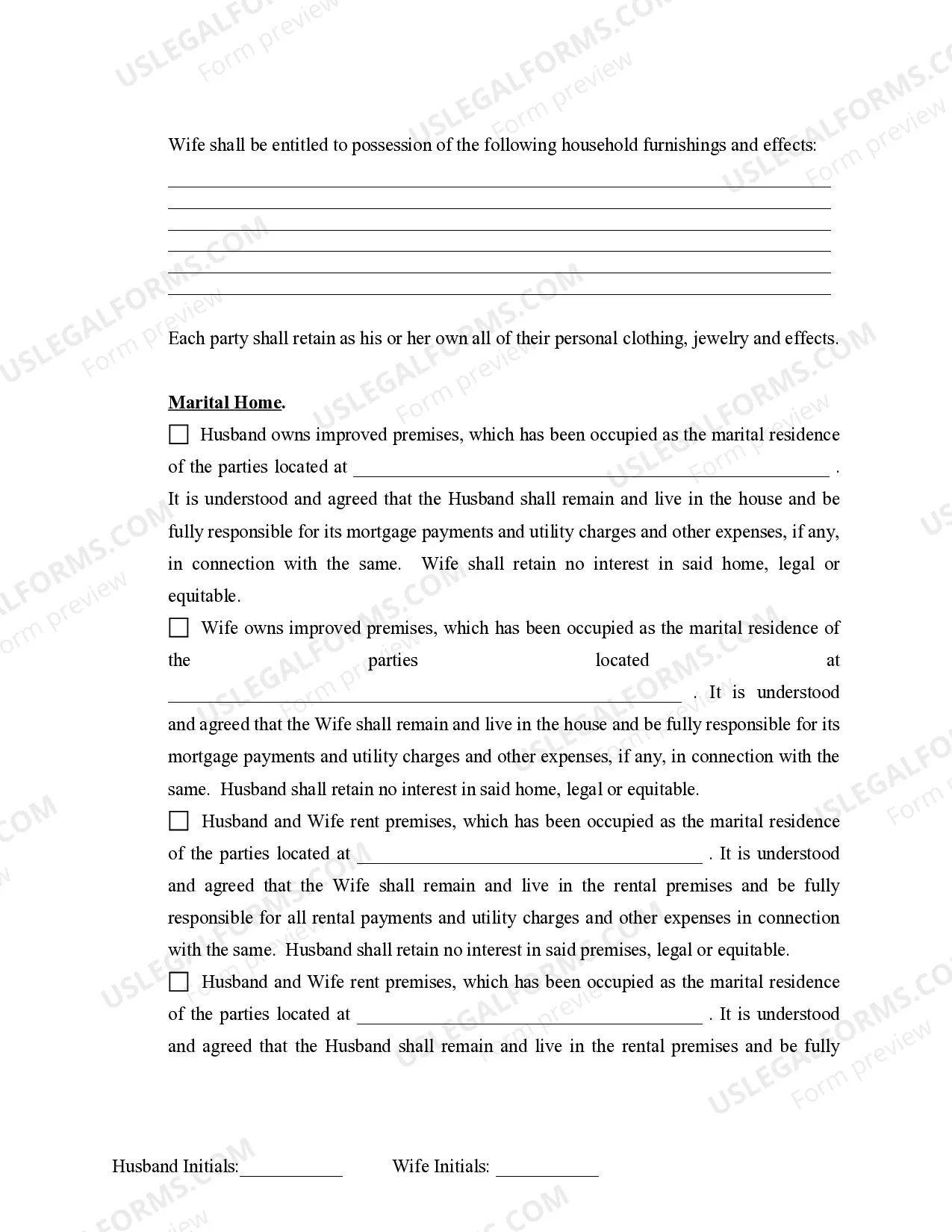Preview Marital Legal Separation and Property Settlement Agreement where Minor Children and No Joint Property or Debts that is Effective Immediately