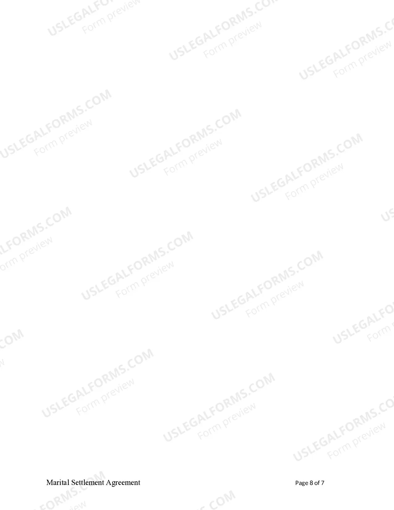 Preview Marital Legal Separation and Property Settlement Agreement no children parties may have Joint Property or Debts effective Immediately