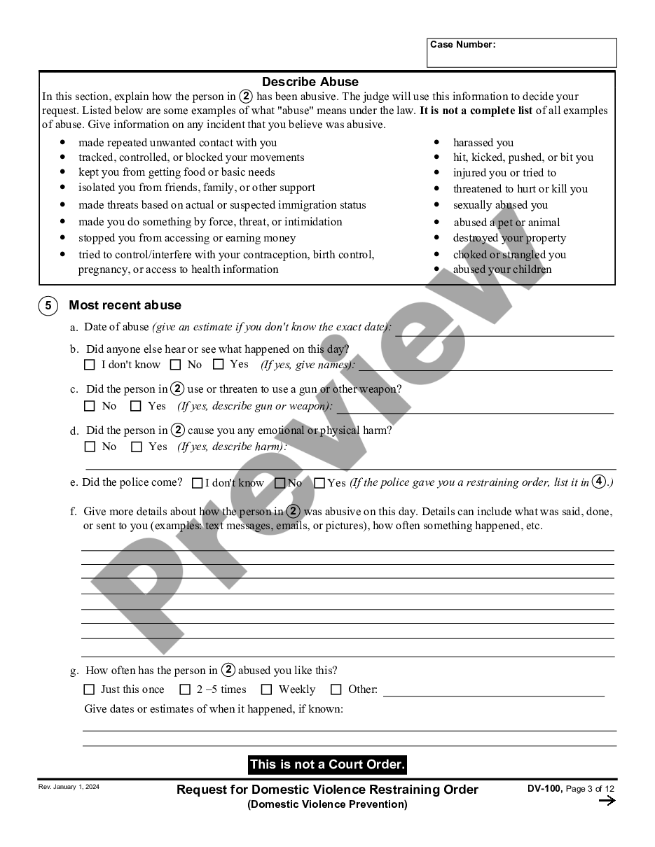 page 2 Request for Domestic Violence Prevention Order preview