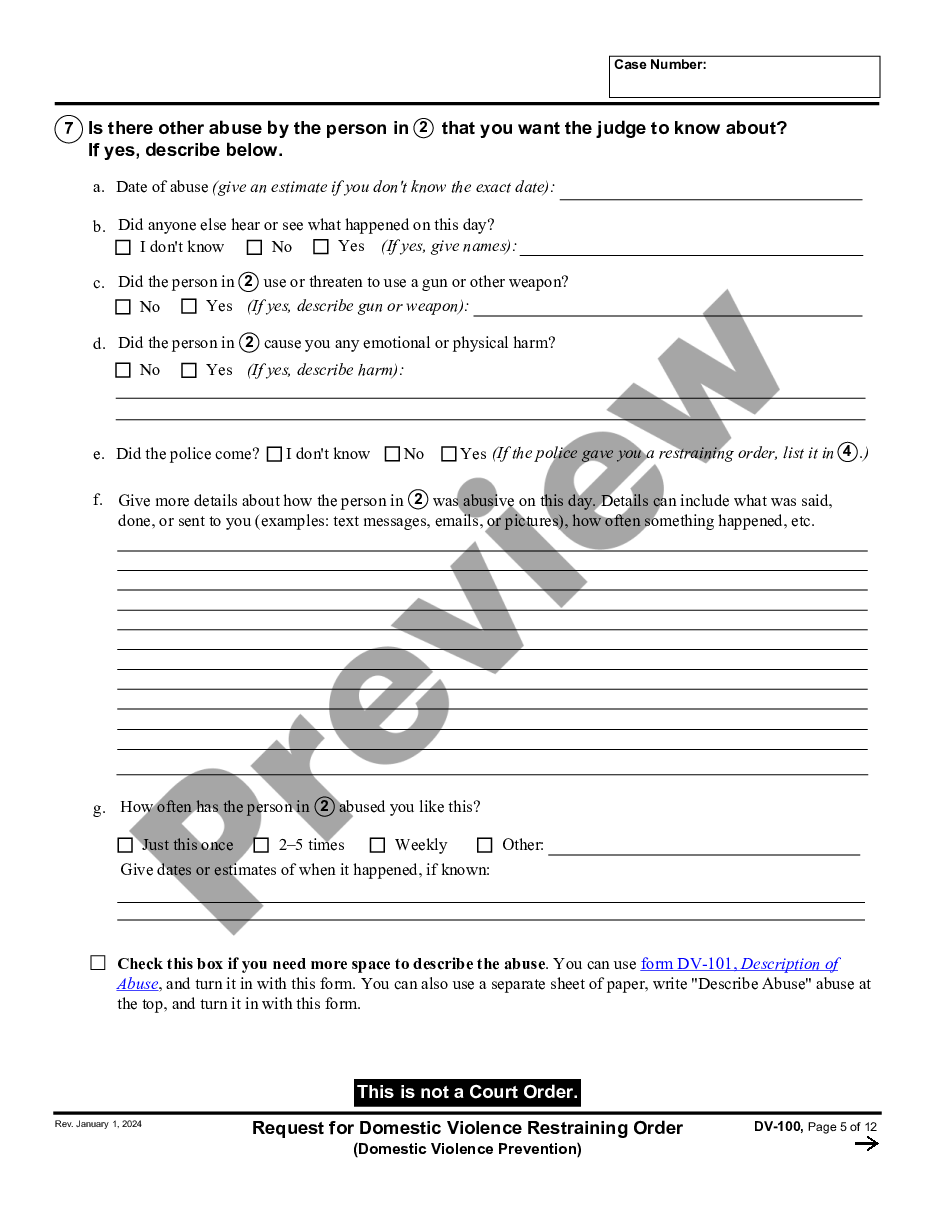 page 4 Request for Domestic Violence Prevention Order preview