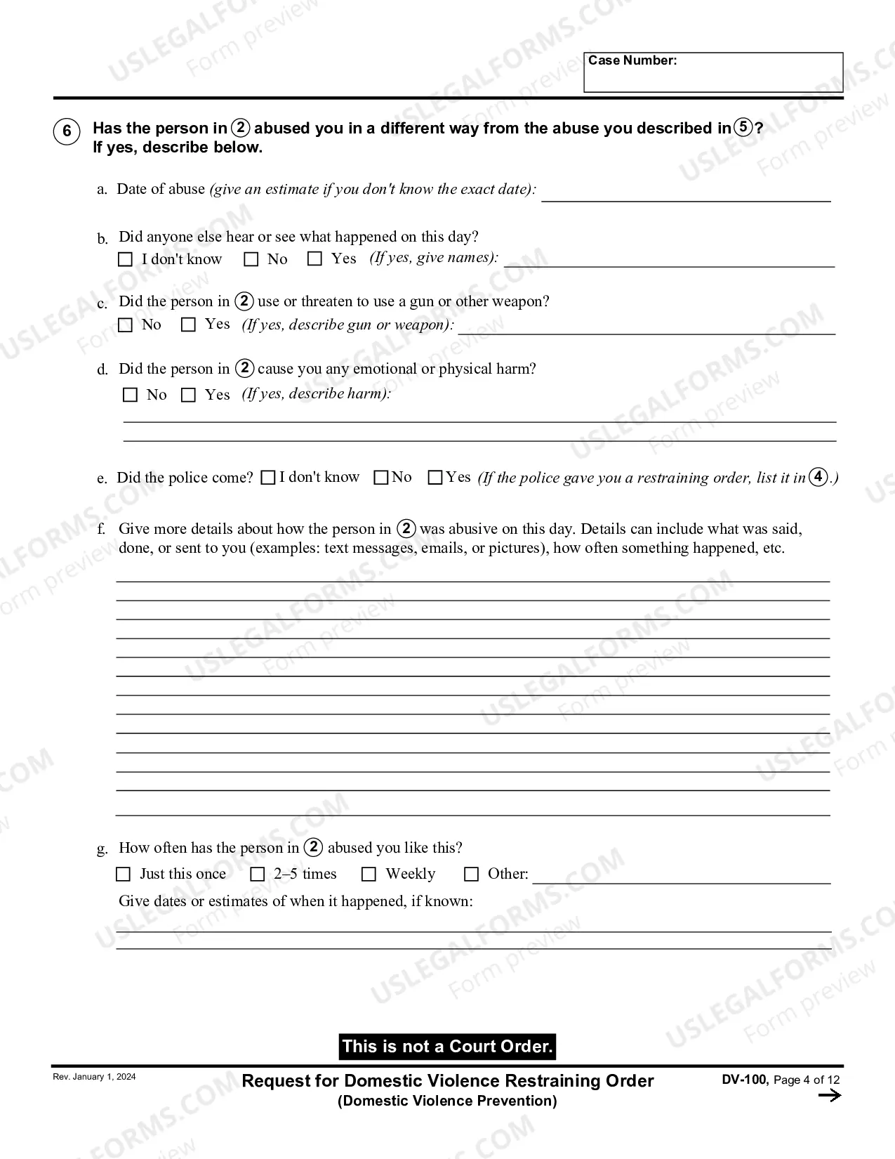 Preview Request for Domestic Violence Prevention Order