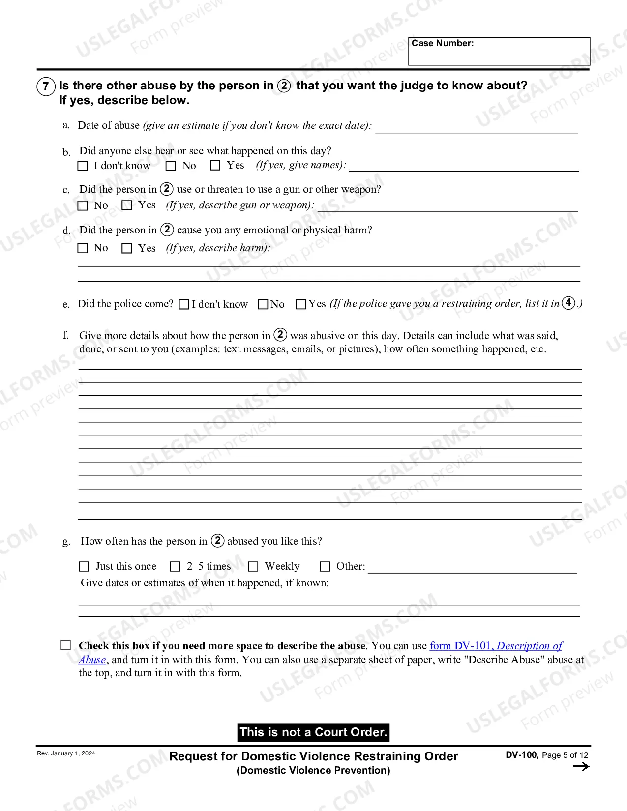 Preview Request for Domestic Violence Prevention Order
