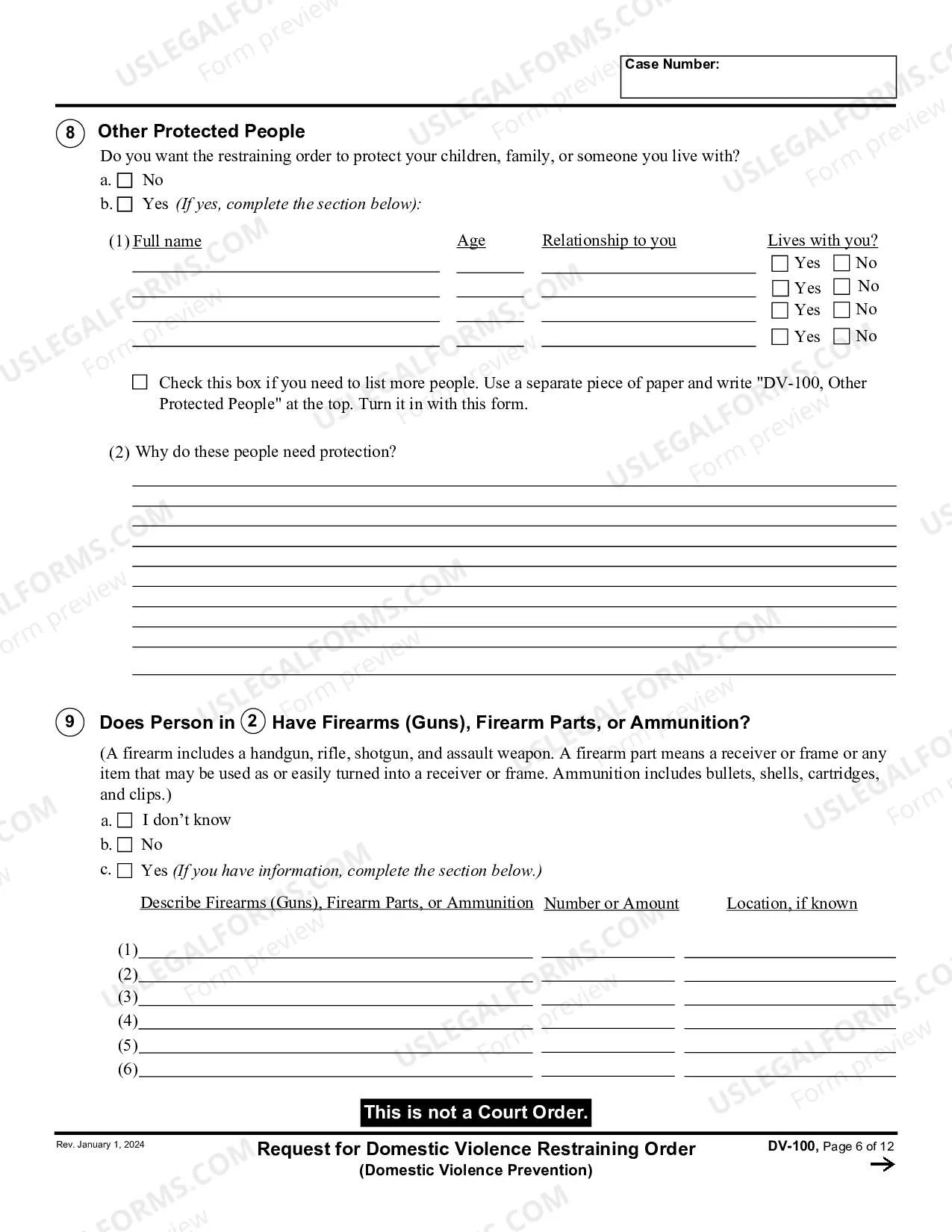 Preview Request for Domestic Violence Prevention Order
