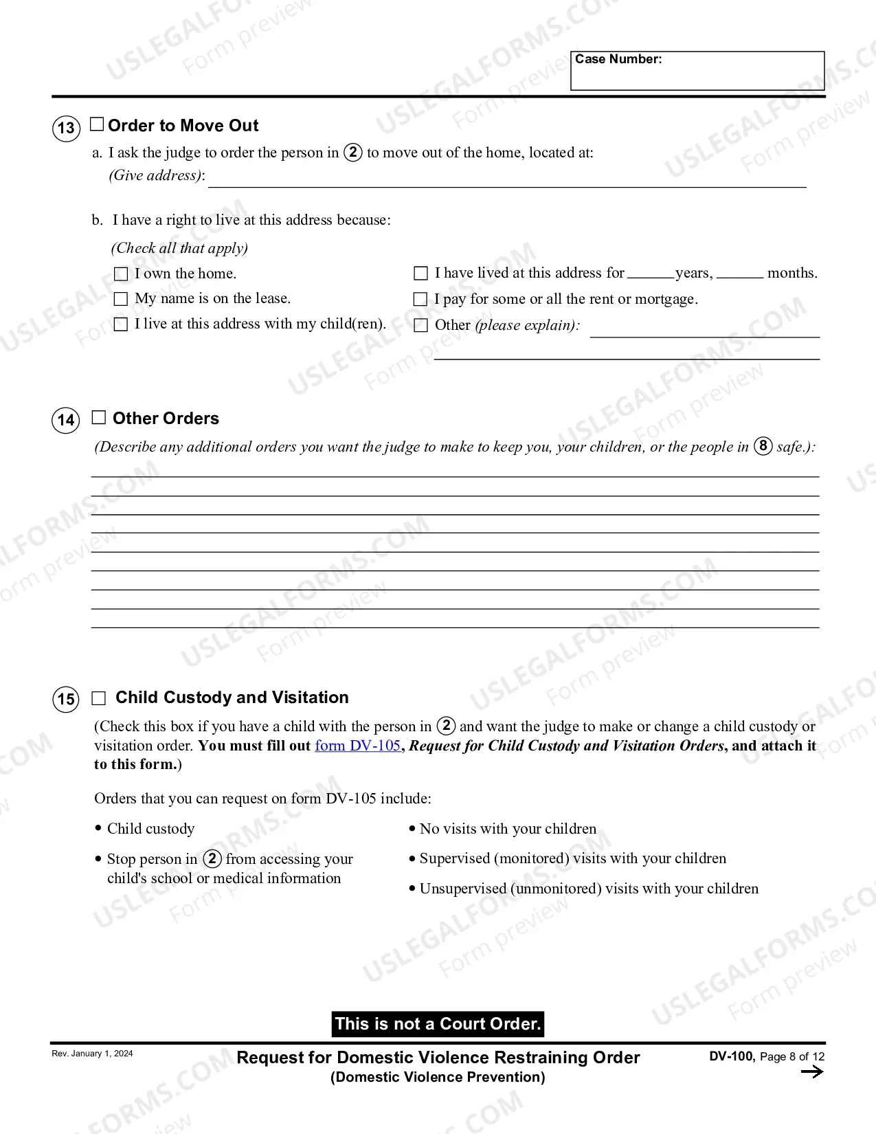 Preview Request for Domestic Violence Prevention Order