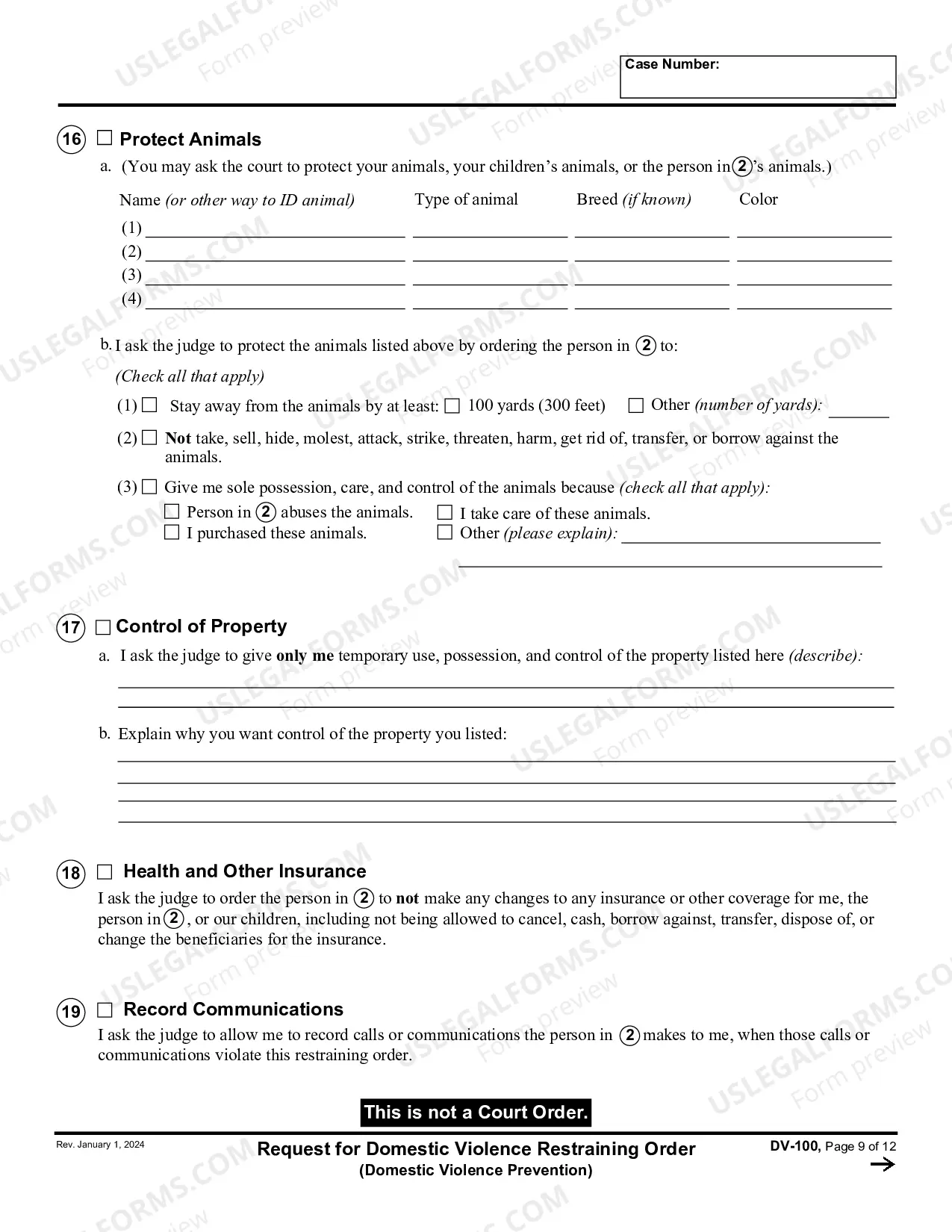 Preview Request for Domestic Violence Prevention Order