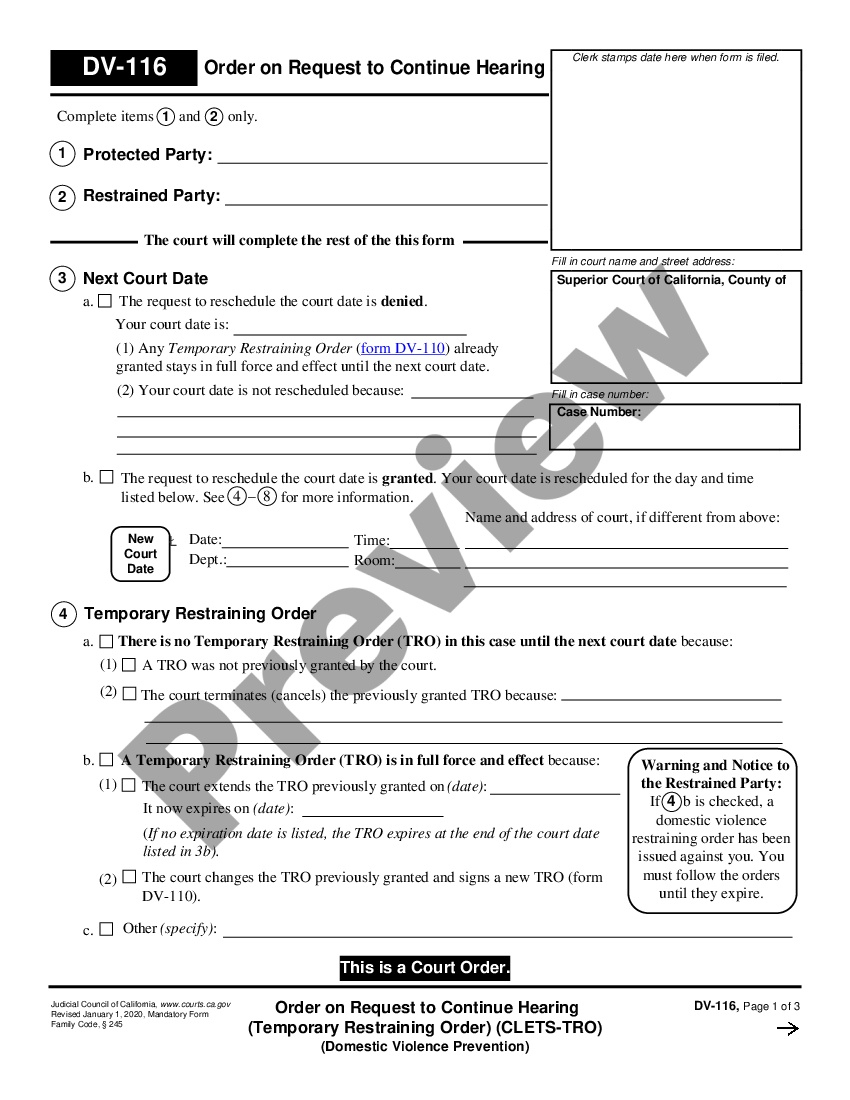 California Notice of New Hearing and Order on Reissuance | US Legal Forms