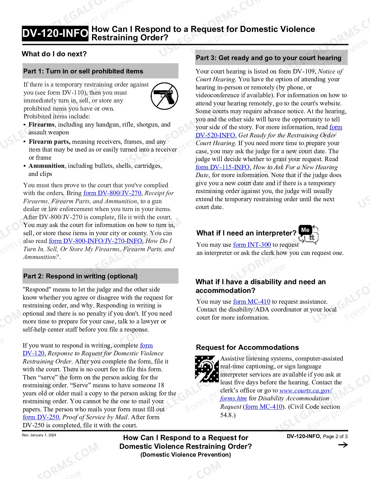 Preview How Can I Respond to a Request for Domestic Violence Restraining Order