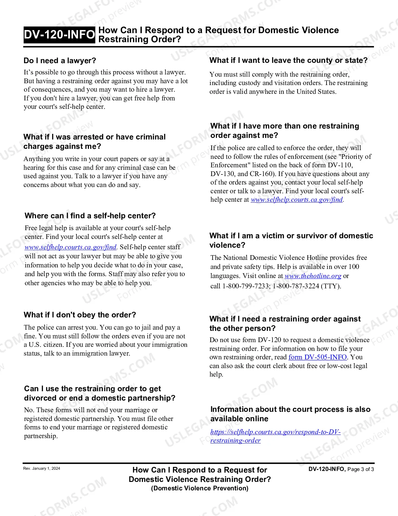 Preview How Can I Respond to a Request for Domestic Violence Restraining Order