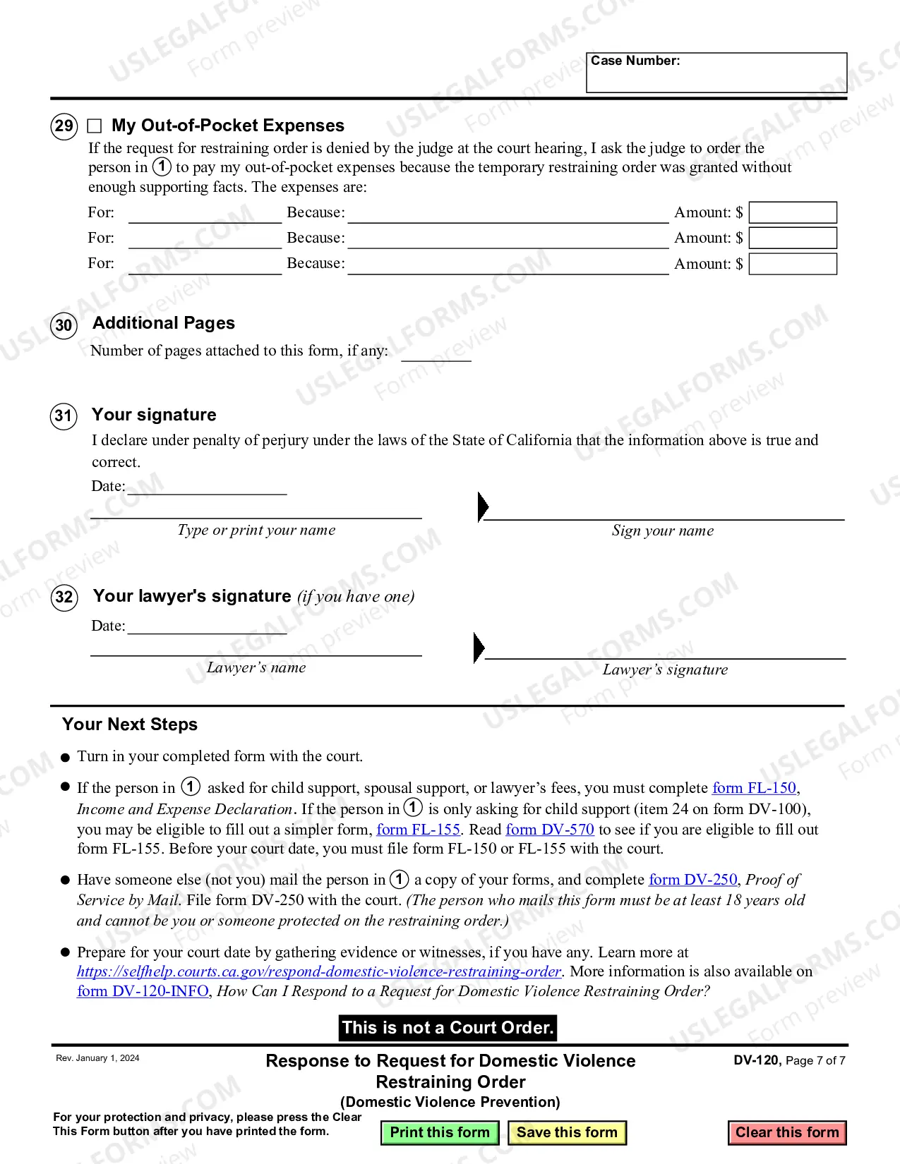 Preview Answer to Temporary Restraining Order - Domestic Violence Prevention