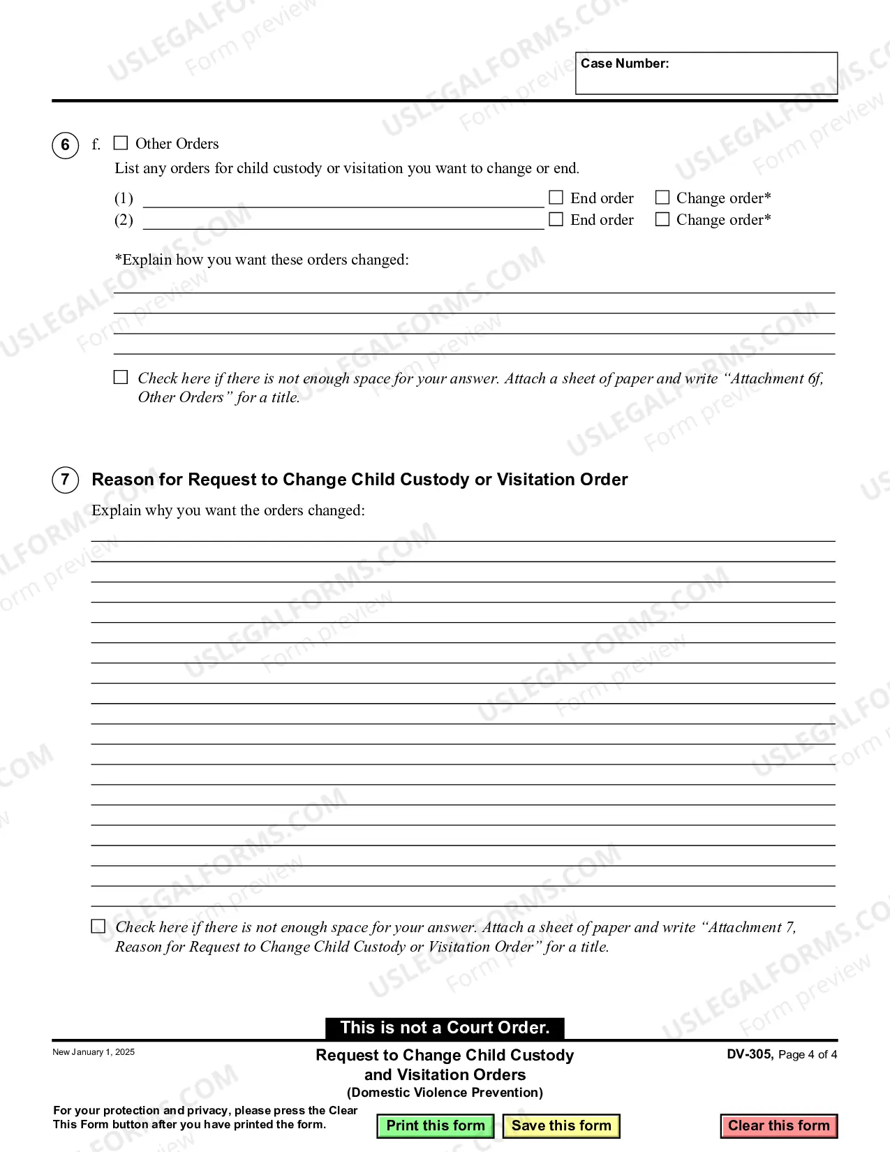 Preview Request to Change Child Custody and Visitation Orders - Domestic Violence Prevention