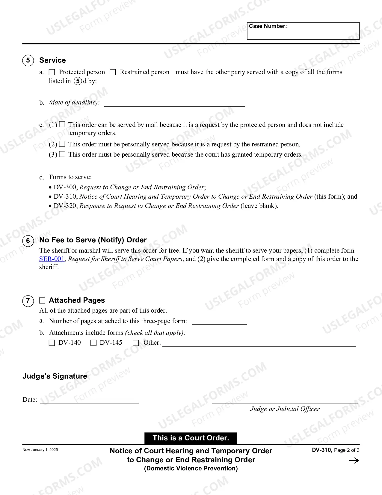 Preview Notice of Court Hearing and Temporary Order to Change or End Restraining Order - Domestic Violence Prevention