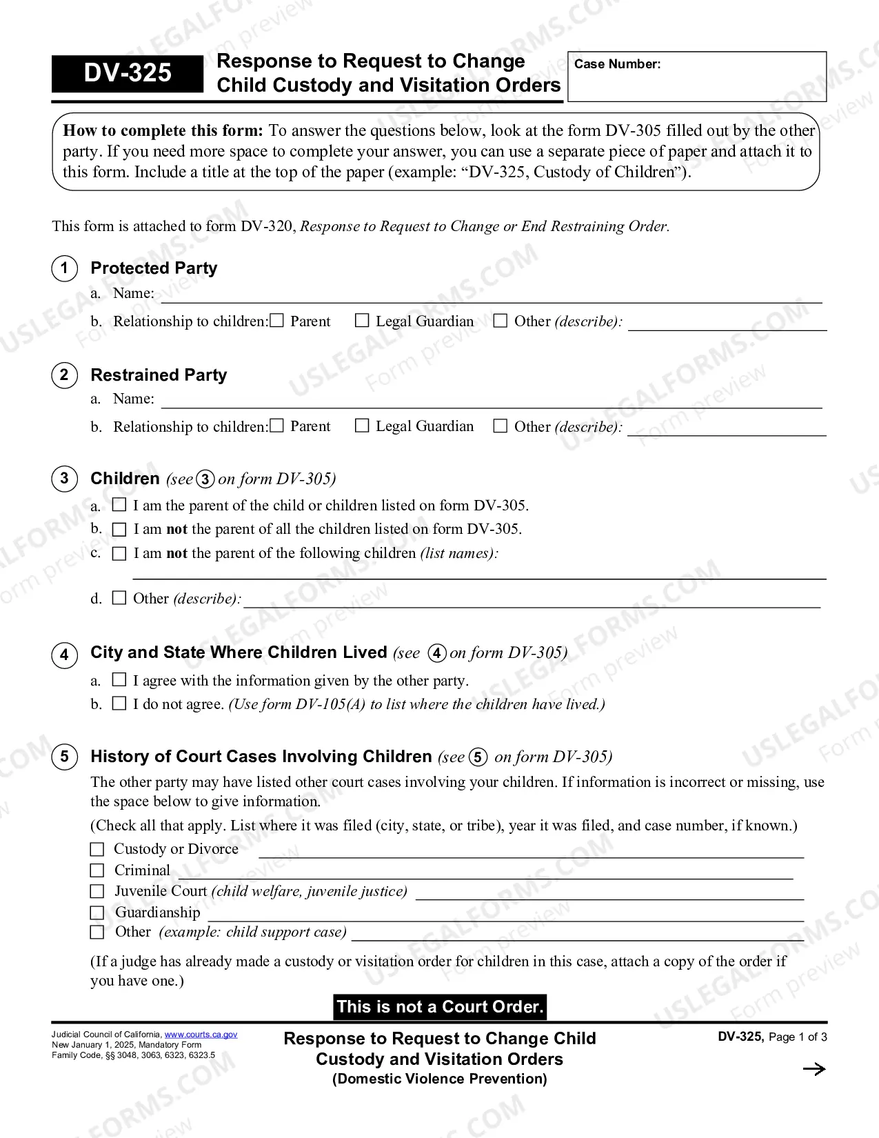 Preview Response to Request to Change Child Custody and Visitation Orders - Domestic Violence Prevention
