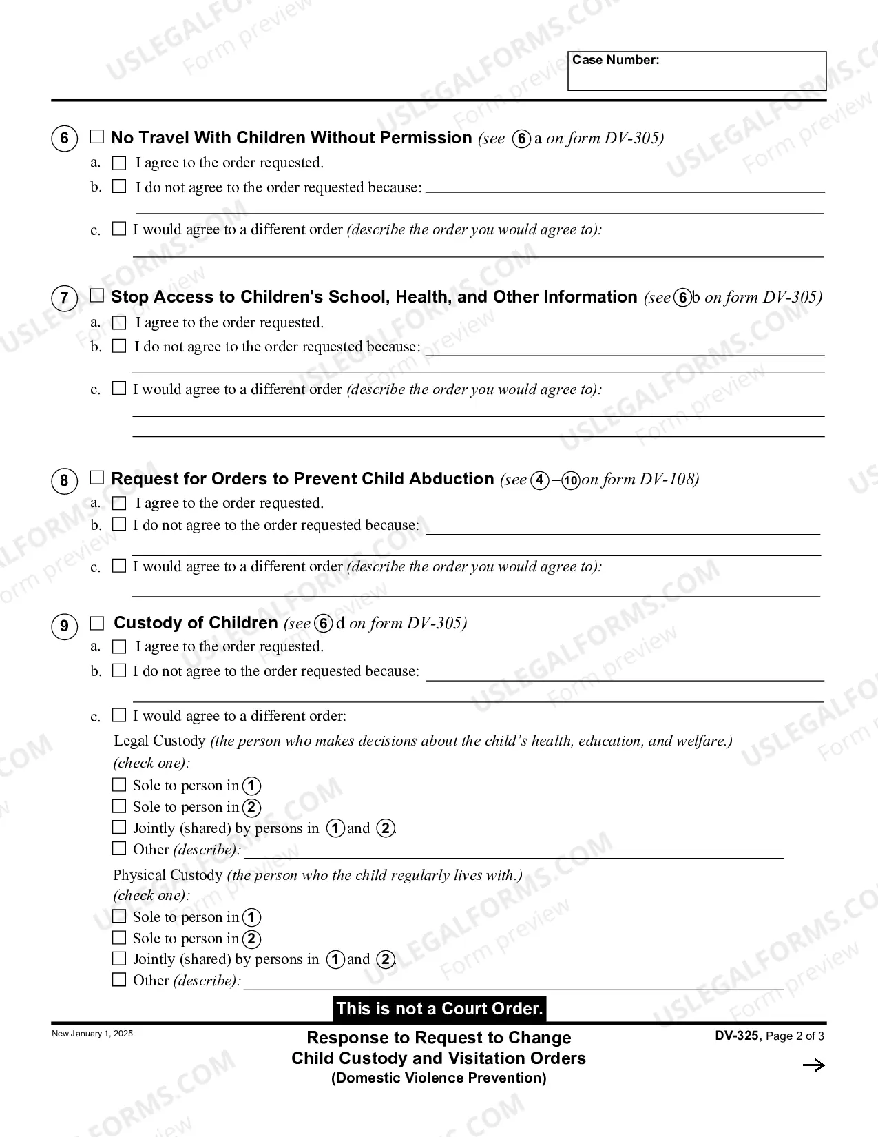 Preview Response to Request to Change Child Custody and Visitation Orders - Domestic Violence Prevention