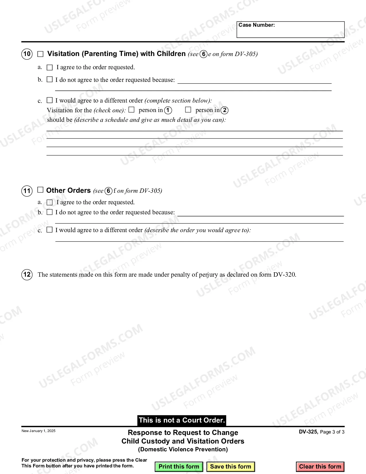 Preview Response to Request to Change Child Custody and Visitation Orders - Domestic Violence Prevention