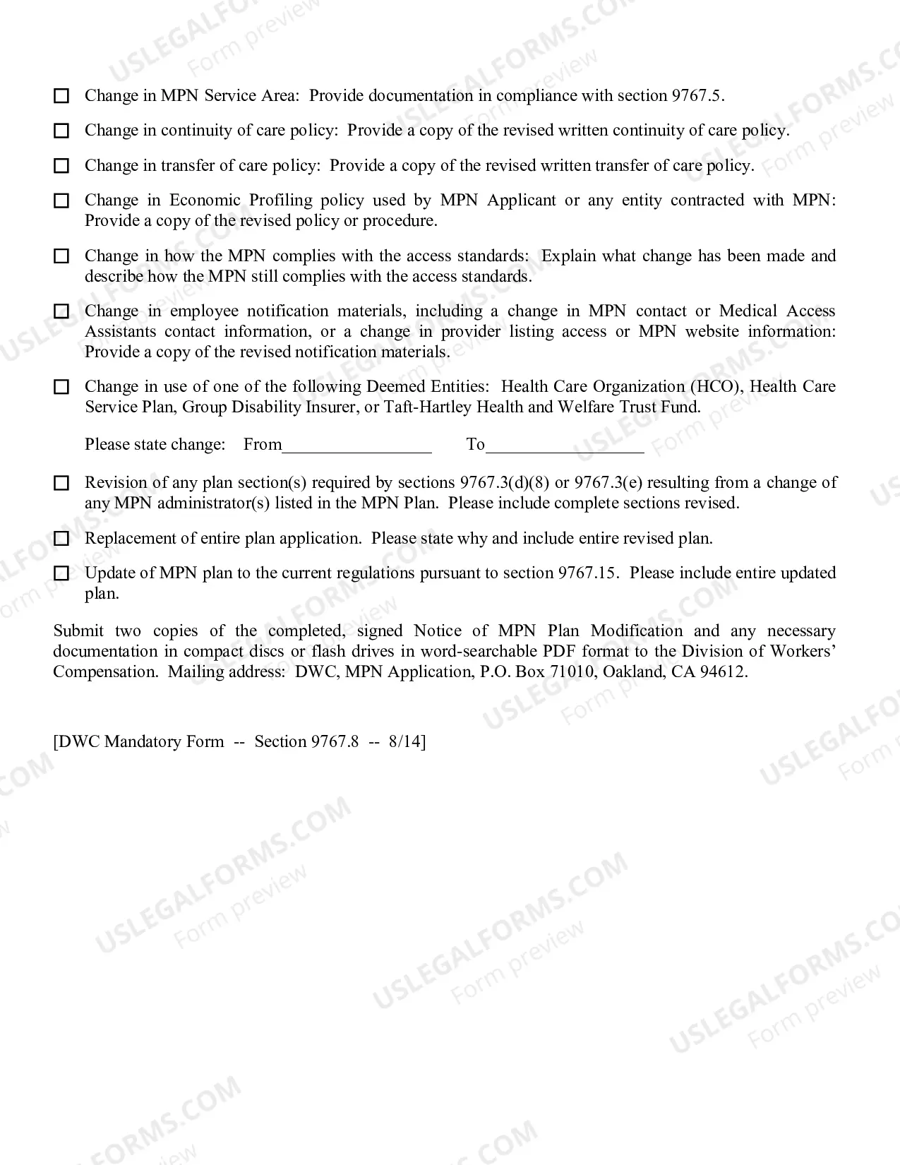 Preview Notice Of Medical Provider Network Plan Modification 9767.8