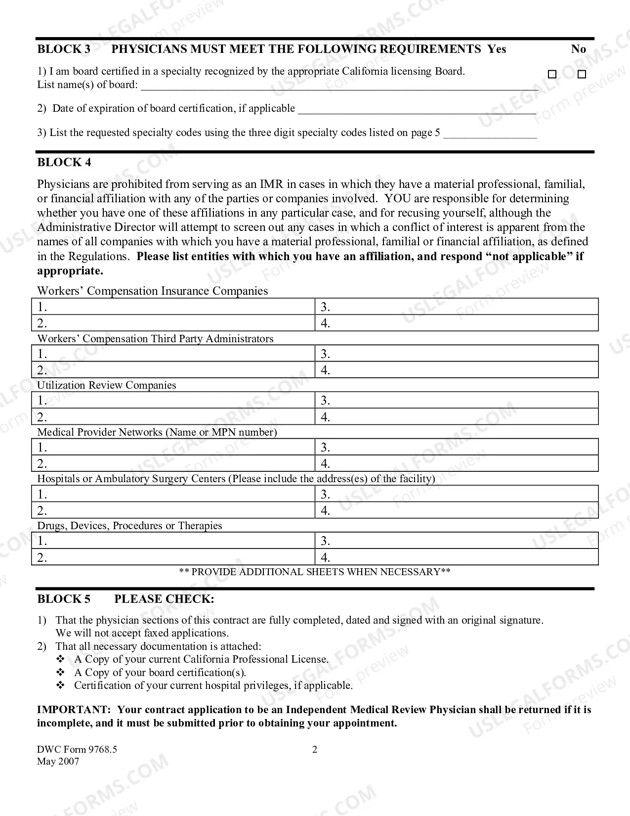Preview Physician Contract Application (Independent Medical Reviewer)