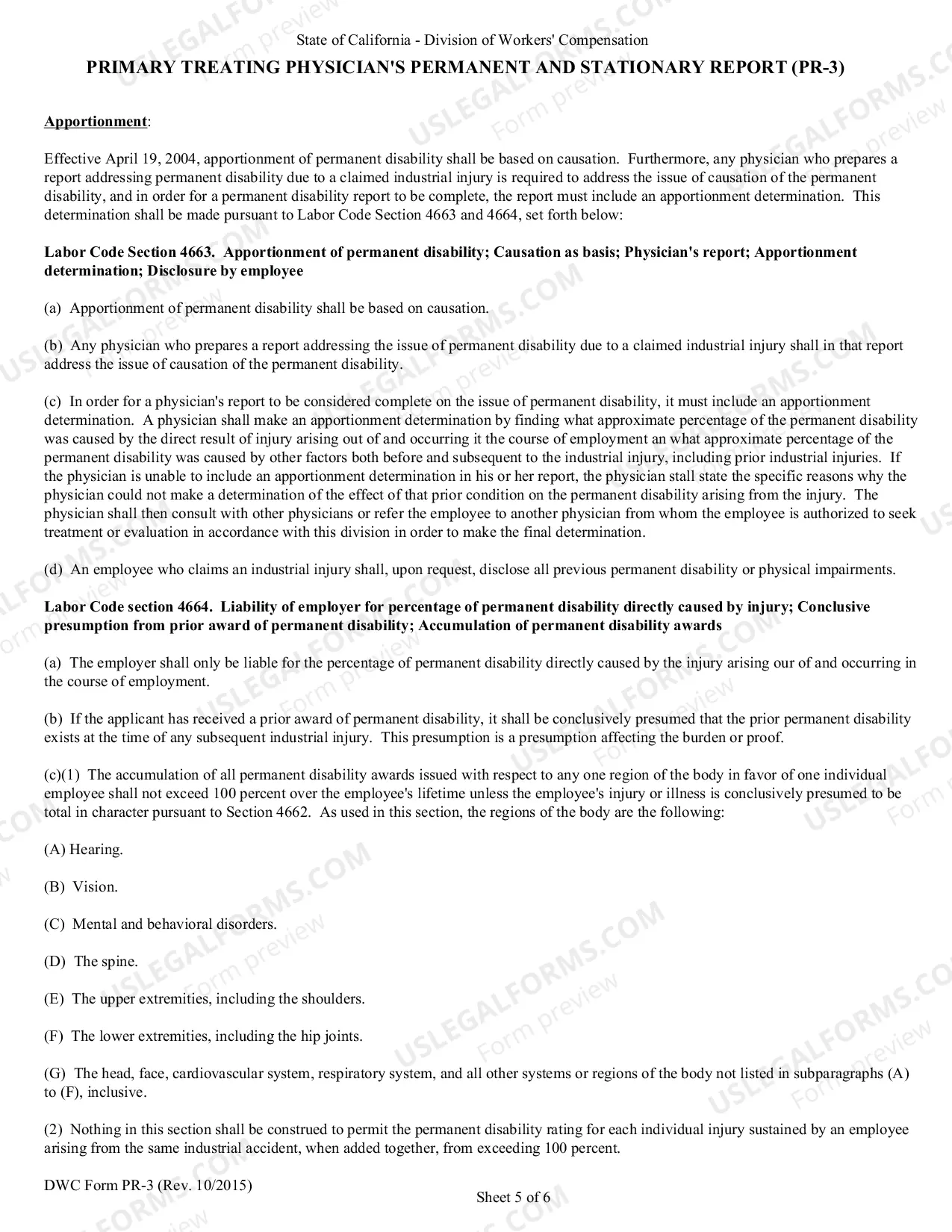 Preview Primary Treating Physicians Permanent And Stationary Report
