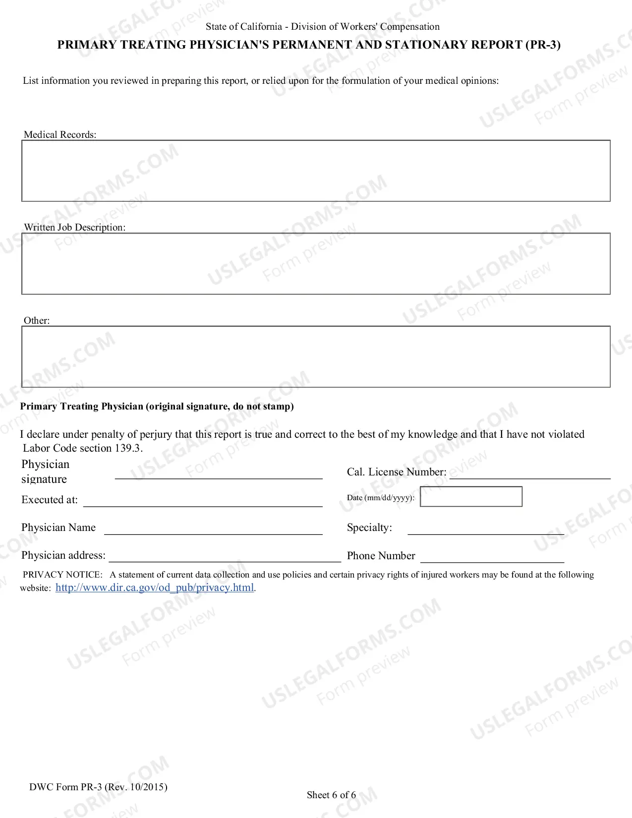 Preview Primary Treating Physicians Permanent And Stationary Report