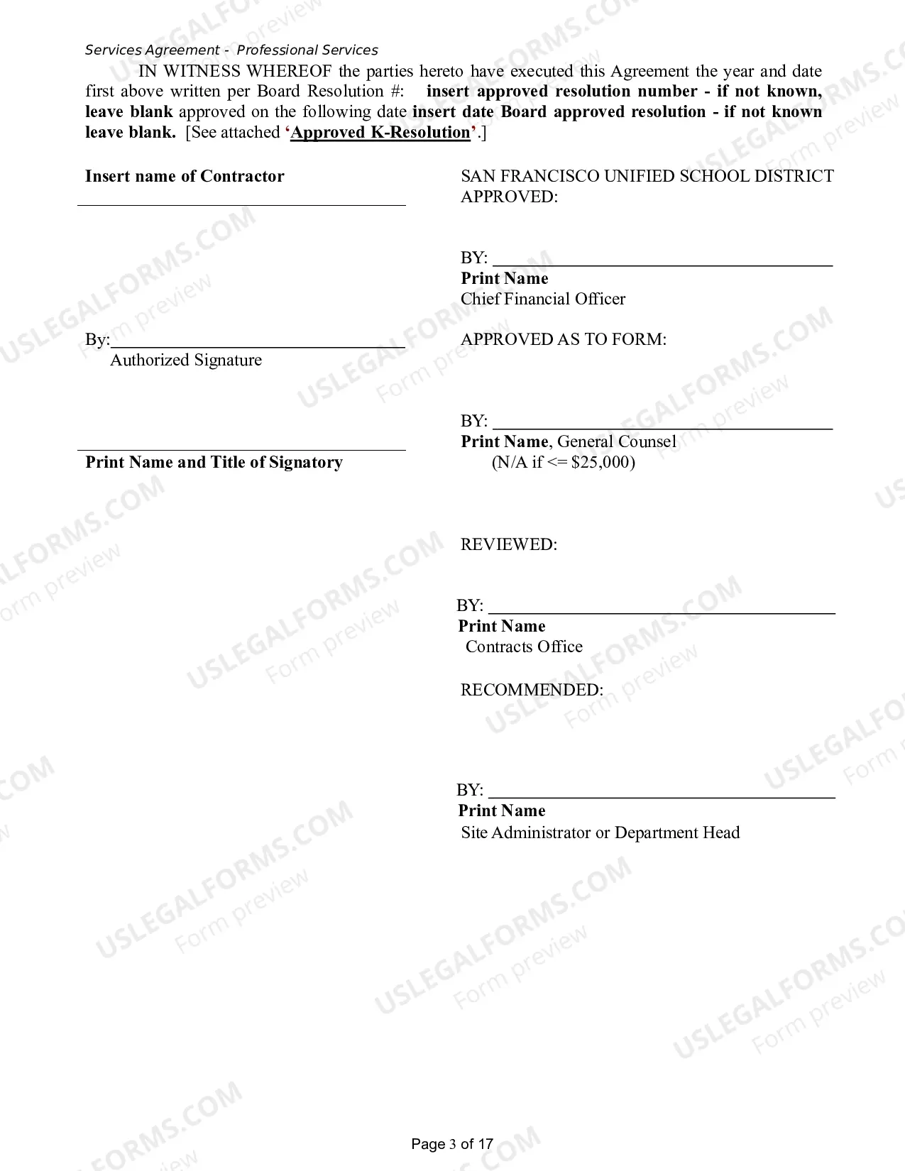 Preview Services Agreement - Professional Services