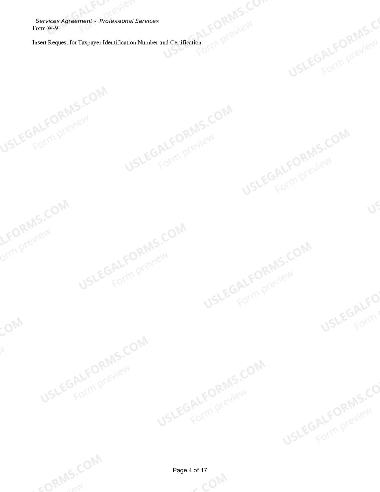 Preview Services Agreement - Professional Services