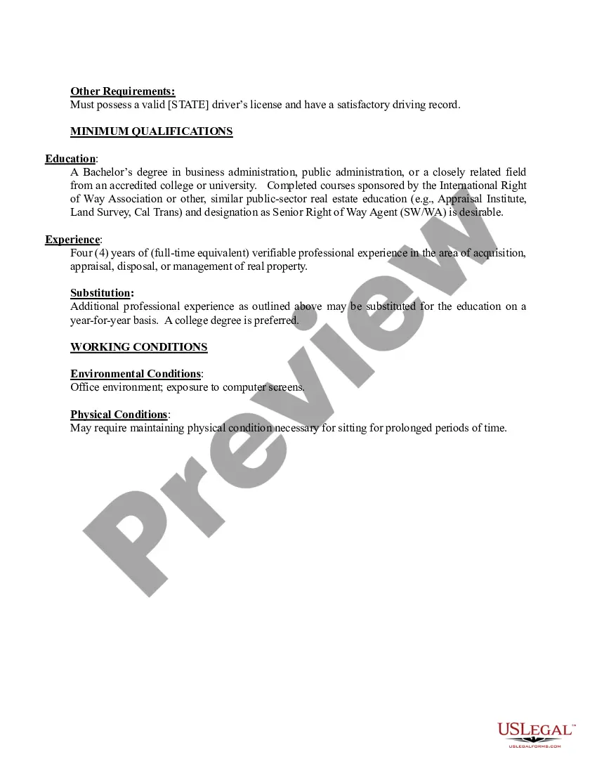 Preview Principal Real Estate Officer - Job Description