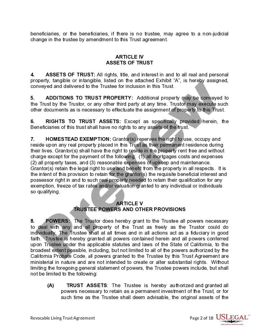 Preview Living Trust for Husband and Wife with No Children