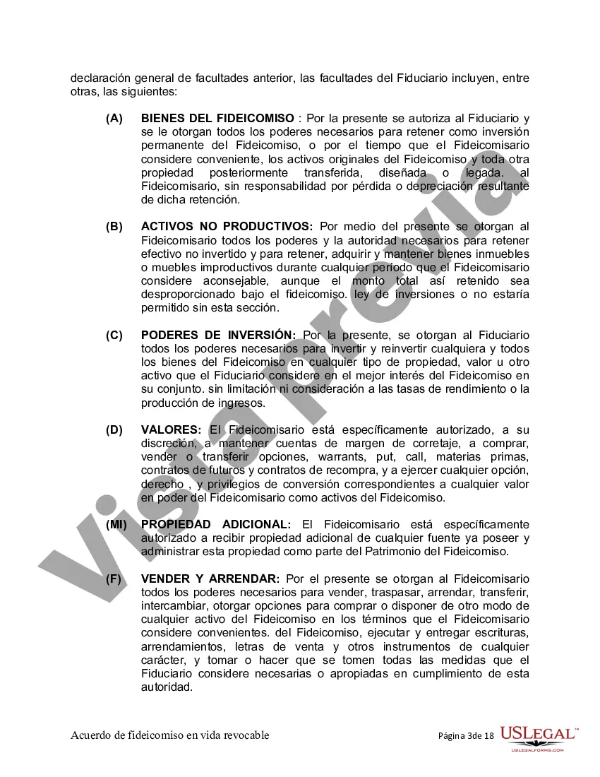 Preview Fideicomiso en Vida para Individuos Solteros, Divorciados o Viudos (o Viudos) sin Hijos