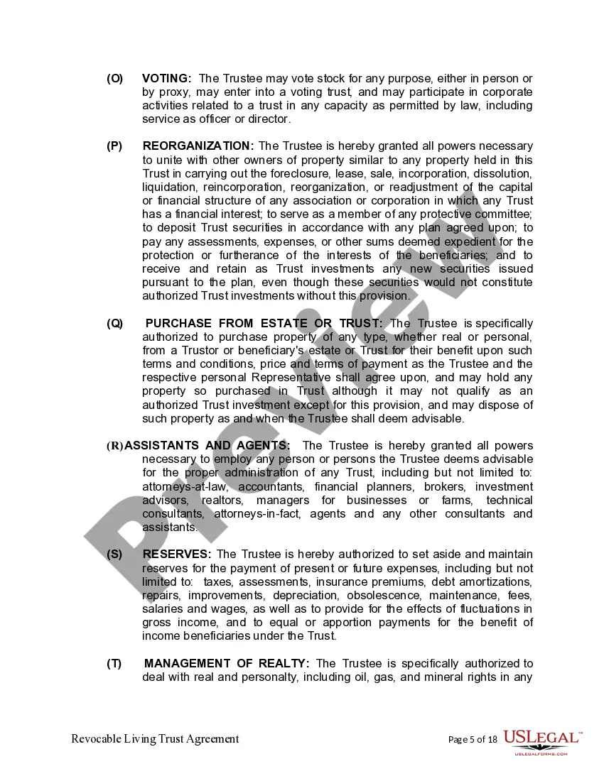 Preview Living Trust for Individual as Single, Divorced or Widow (or Widower) with No Children