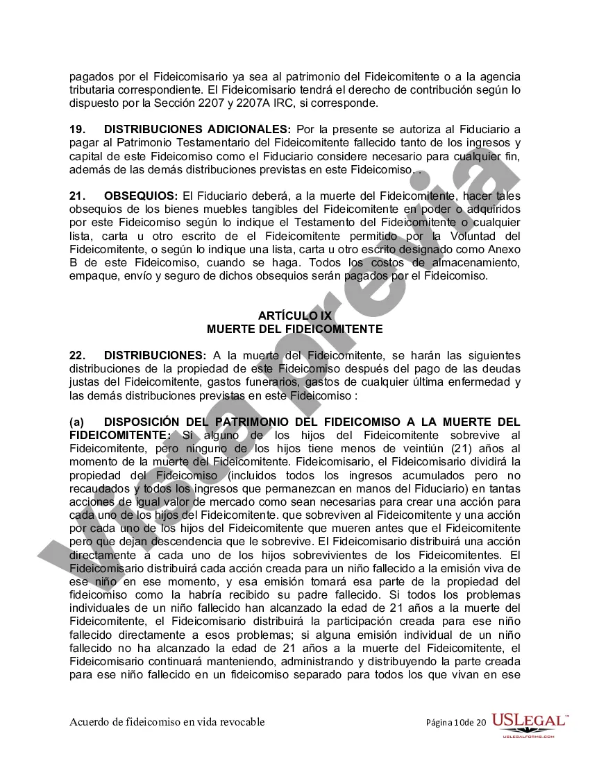 Preview Fideicomiso en vida para una persona soltera, divorciada o viuda (o viudo) con hijos