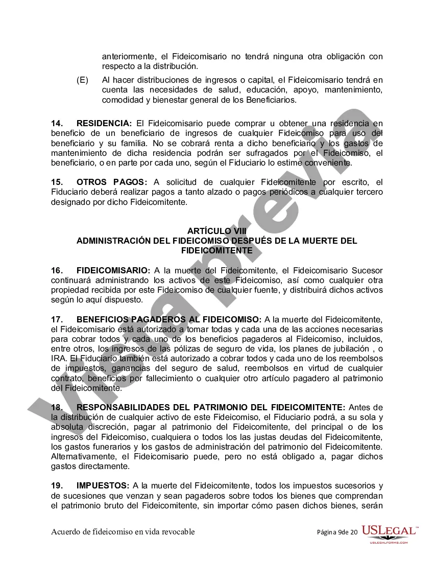 Preview Fideicomiso en vida para una persona soltera, divorciada o viuda (o viudo) con hijos