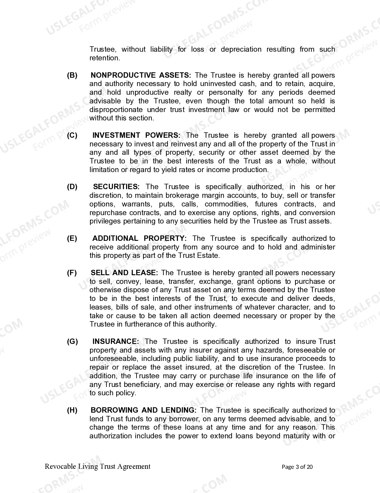 Preview Living Trust for individual, Who is Single, Divorced or Widow (or Widower) with Children