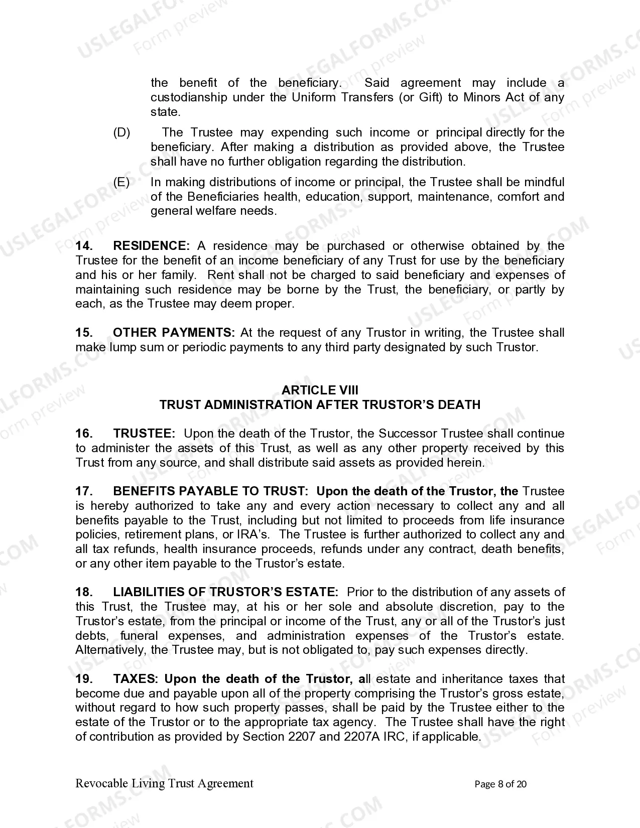 Preview Living Trust for individual, Who is Single, Divorced or Widow (or Widower) with Children