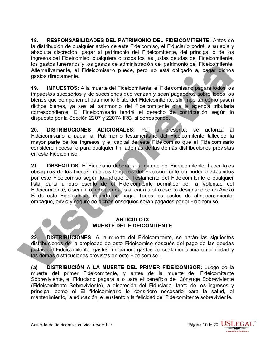 Preview Fideicomiso en vida para esposo y esposa con un hijo