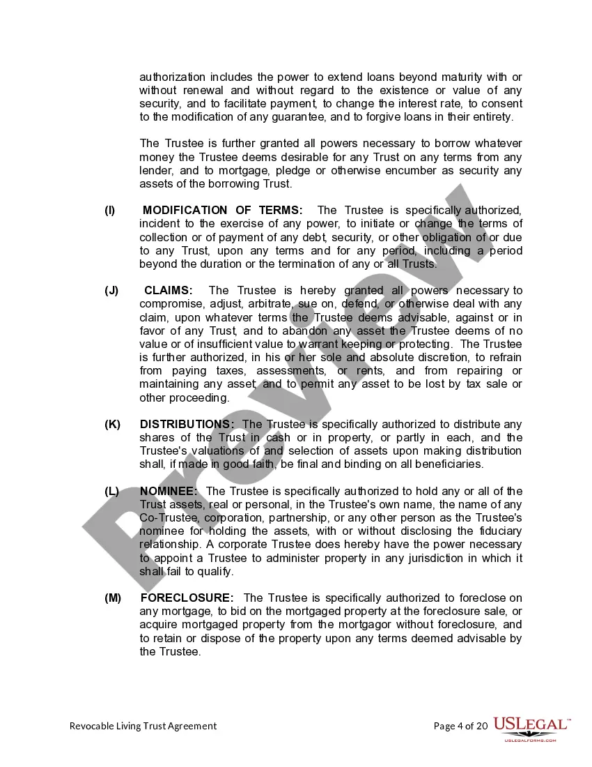 Preview Living Trust for Husband and Wife with One Child