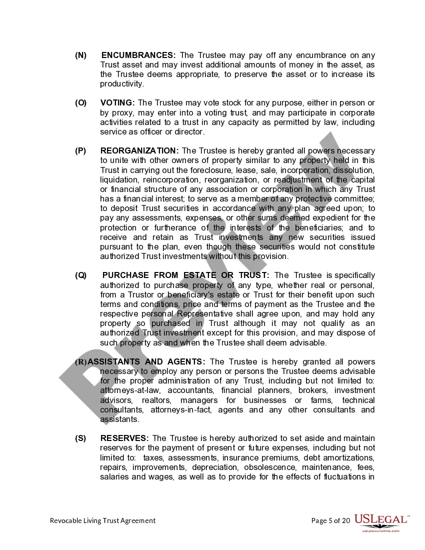 Preview Living Trust for Husband and Wife with Minor and or Adult Children