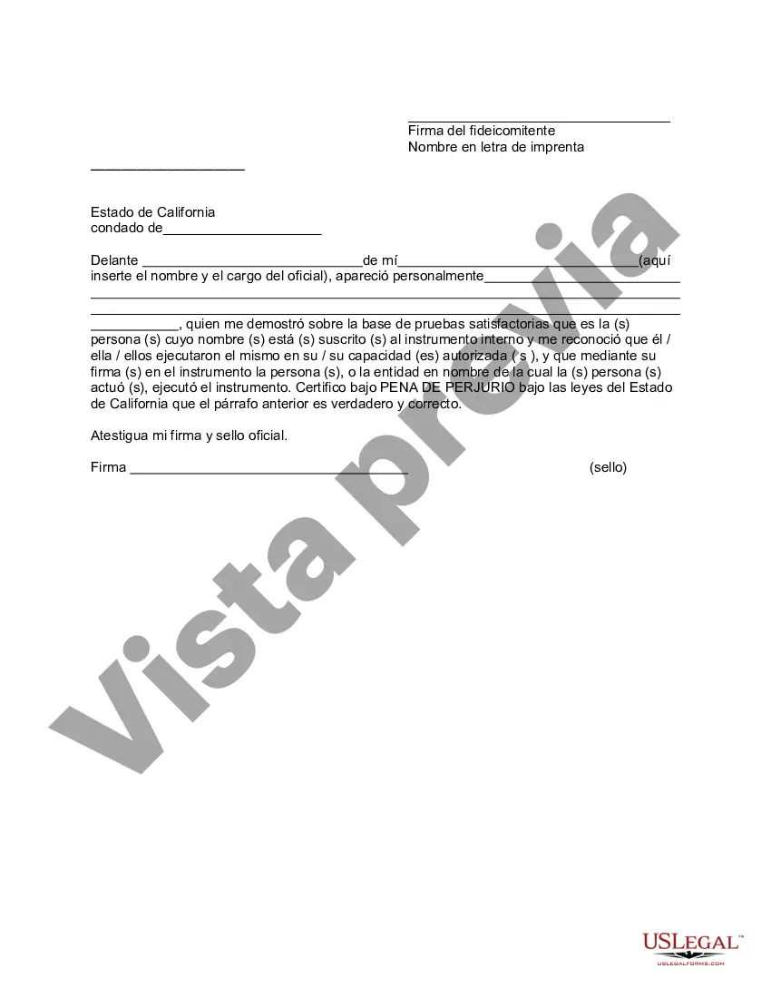 Preview Enmienda al fideicomiso en vida