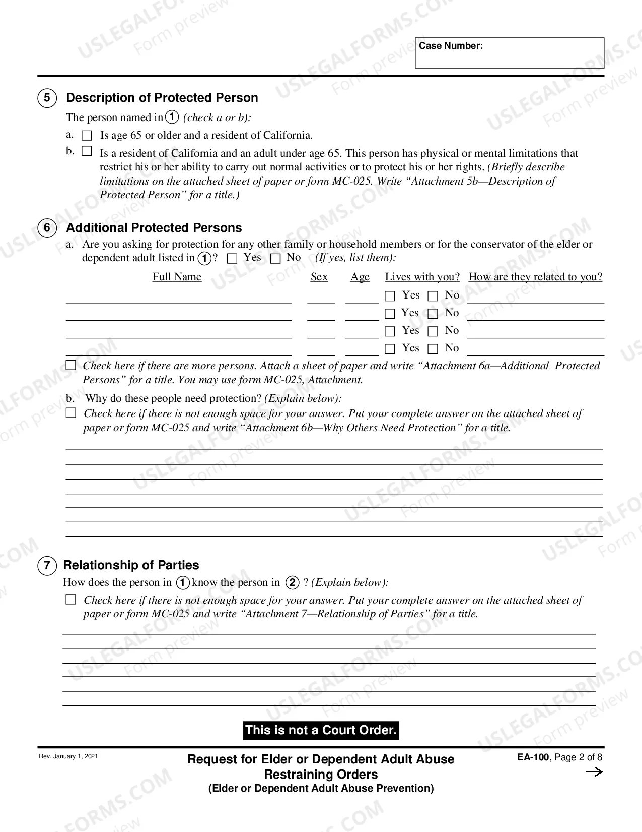 Preview Request for Elder or Dependent Adult Abuse Restraining Orders - Elder or Dependent Adult Abuse Prevention