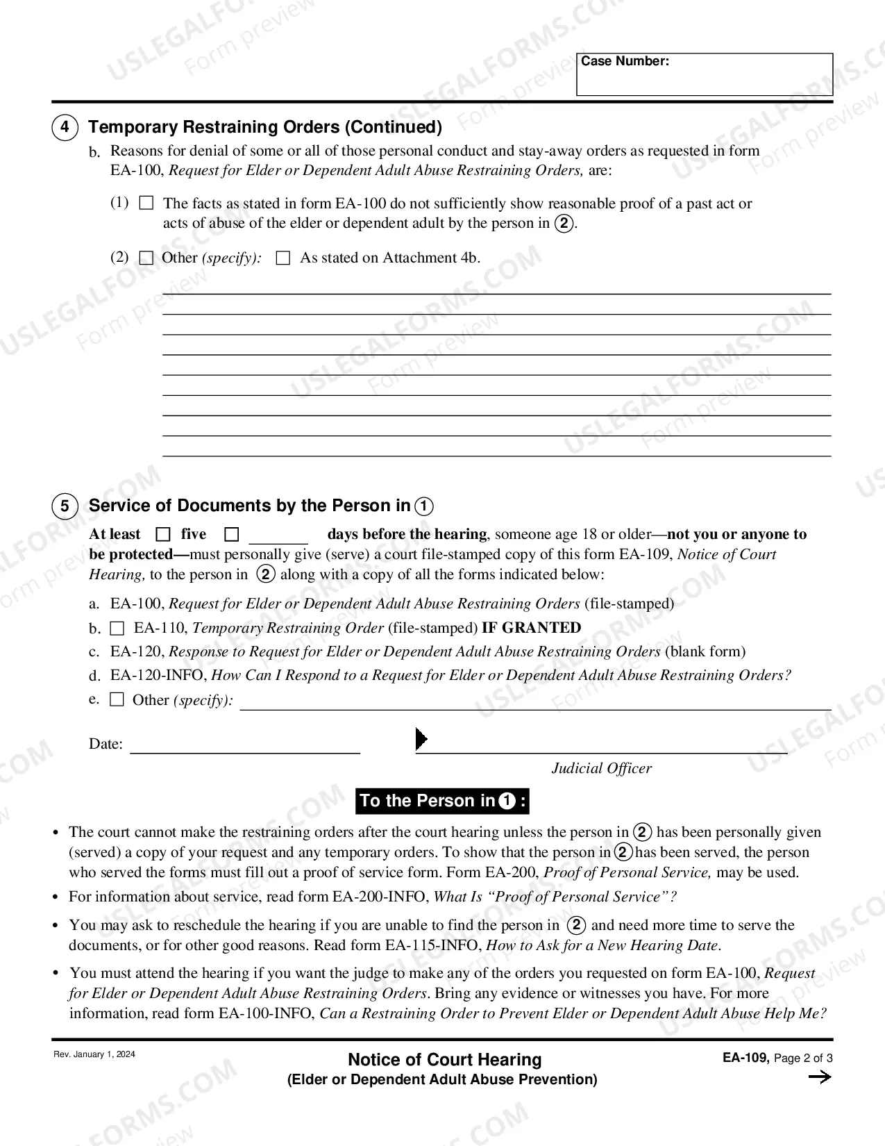 Preview Notice of Court Hearing for Elder or Dependent Adult Abuse Prevention