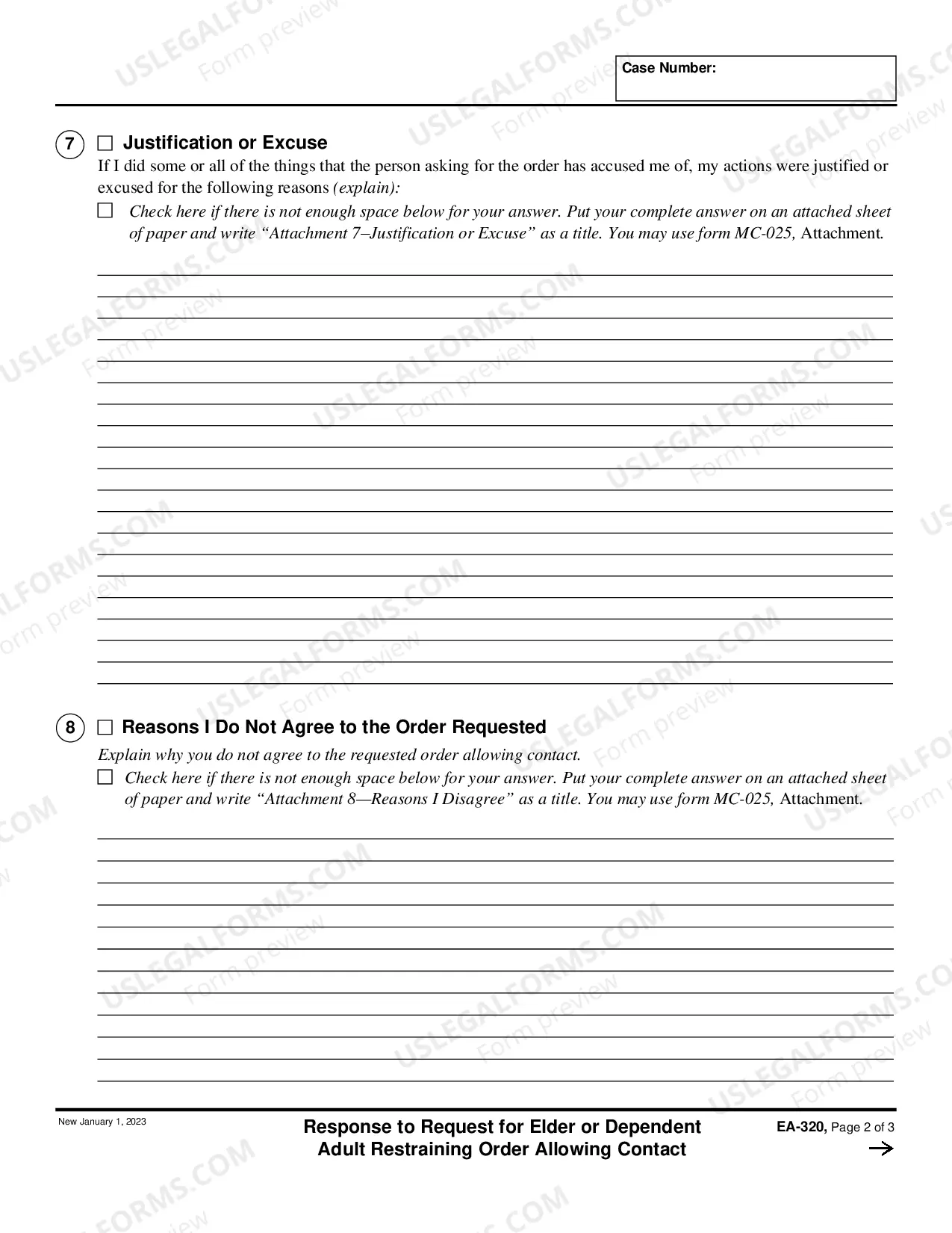 Preview Response to Request for Elder or Dependent Adult Restraining Order Allowing Contact