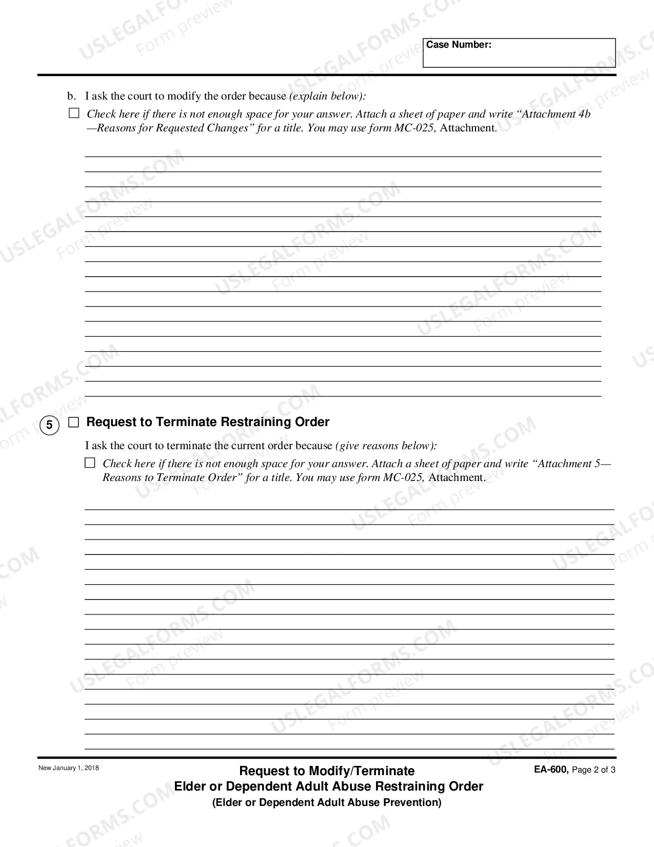 Preview Request to Modify or Terminate Elder or Dependent Adult Abuse Restraining Order