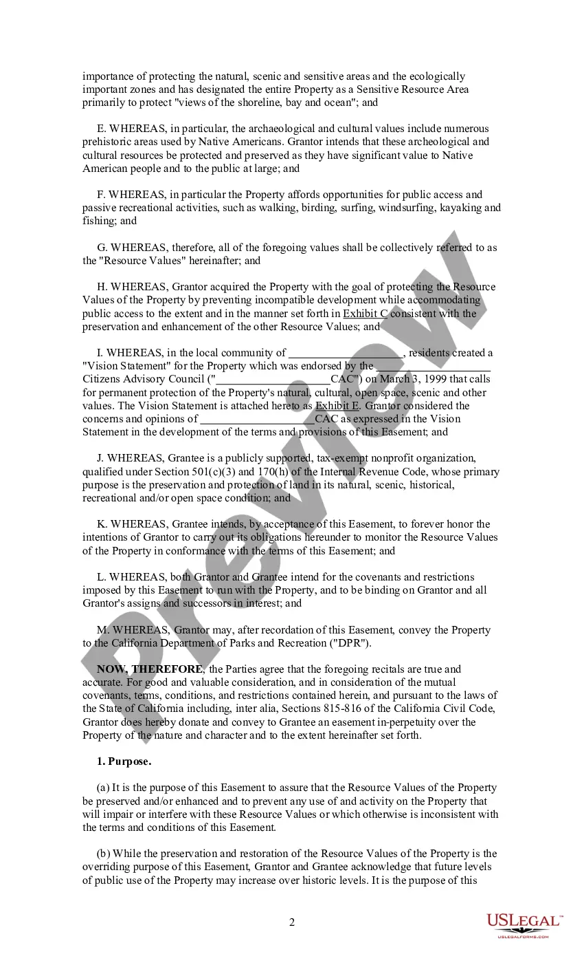 Get Conservation Easement Deed Preview Conservation Easement Deed