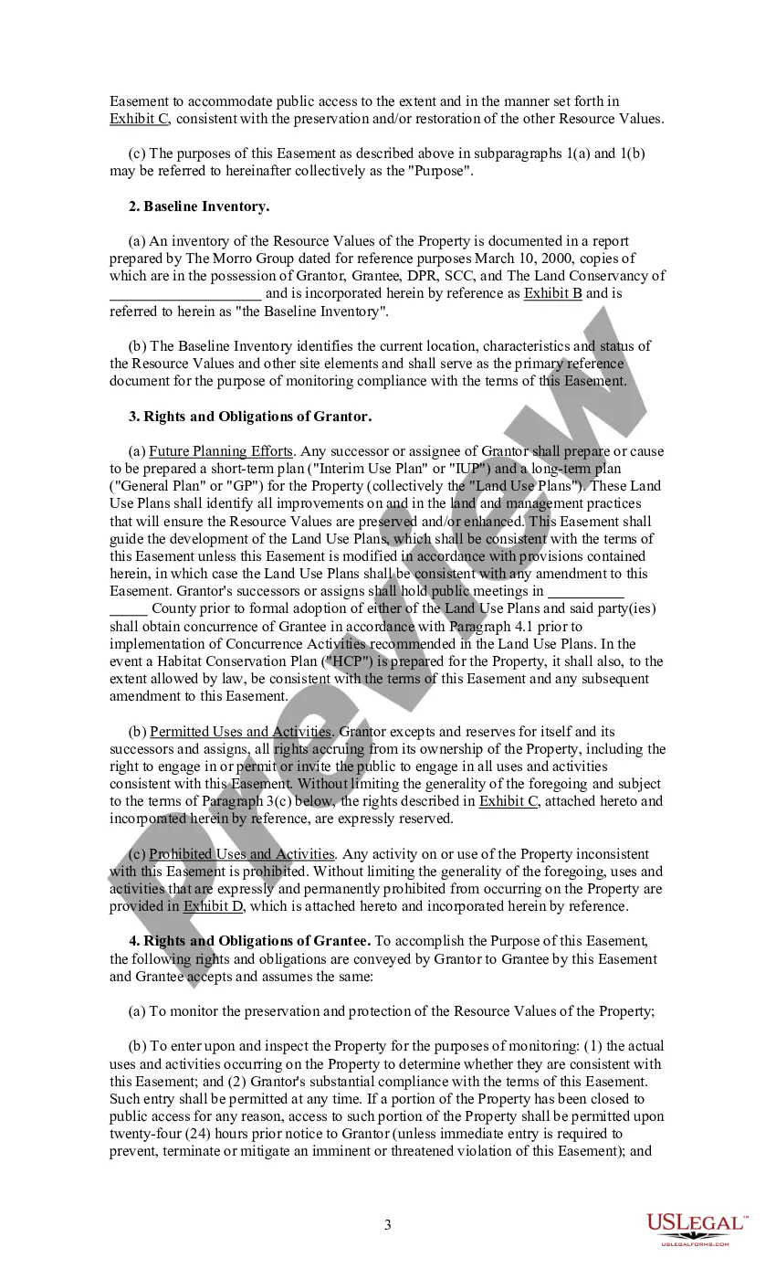 Get Conservation Easement Deed Preview Conservation Easement Deed