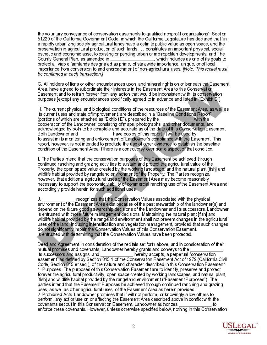 Get Deed of Agricultural Conservation Easement and Agreement Concerning Easement Rights Preview Deed of Agricultural Conservation Easement and Agreement Concerning Easement Rights