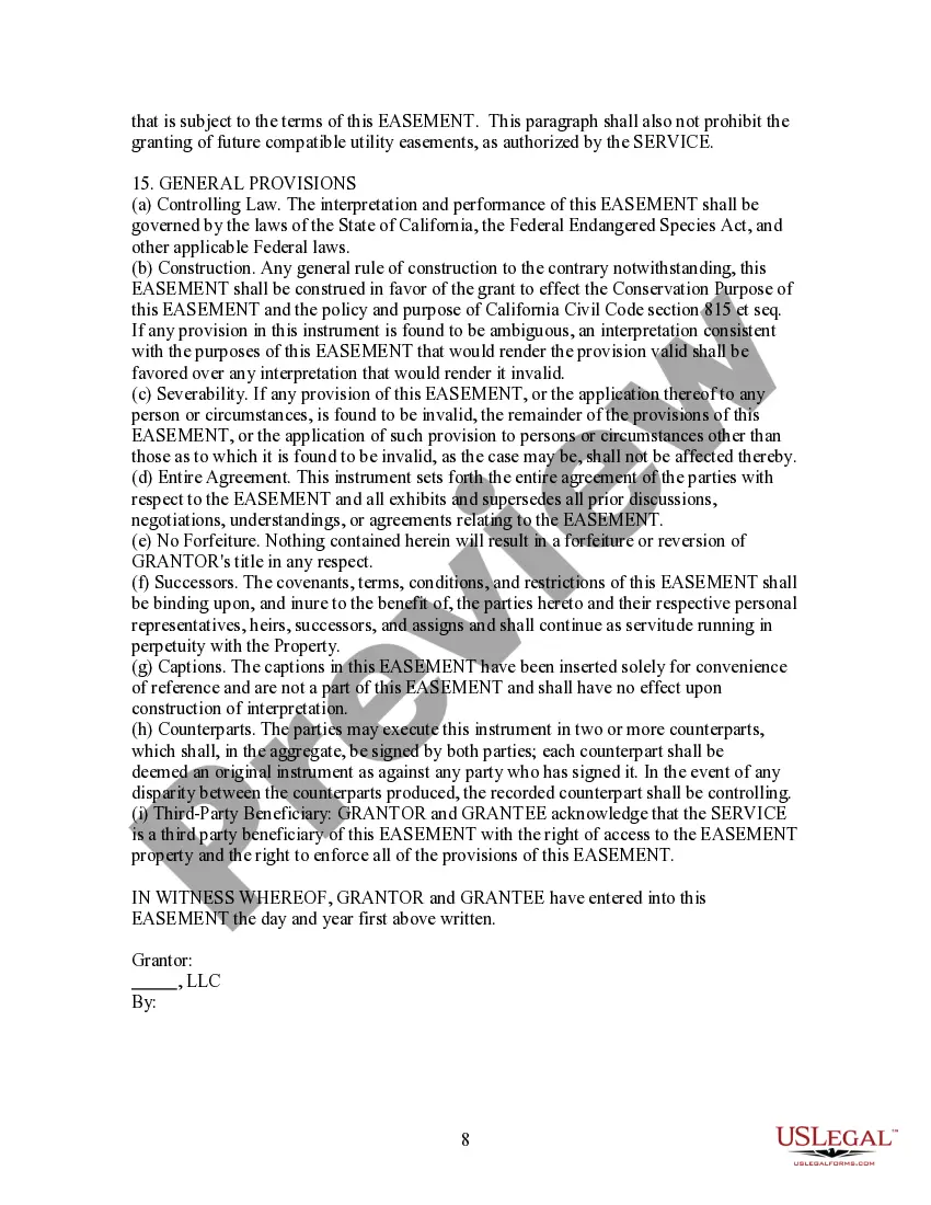 Get Perpetual Conservation Easement Grant To Maintain Property in Natural and Open Space Environment Preview Perpetual Conservation Easement Grant To Maintain Property in Natural and Open Space Environment