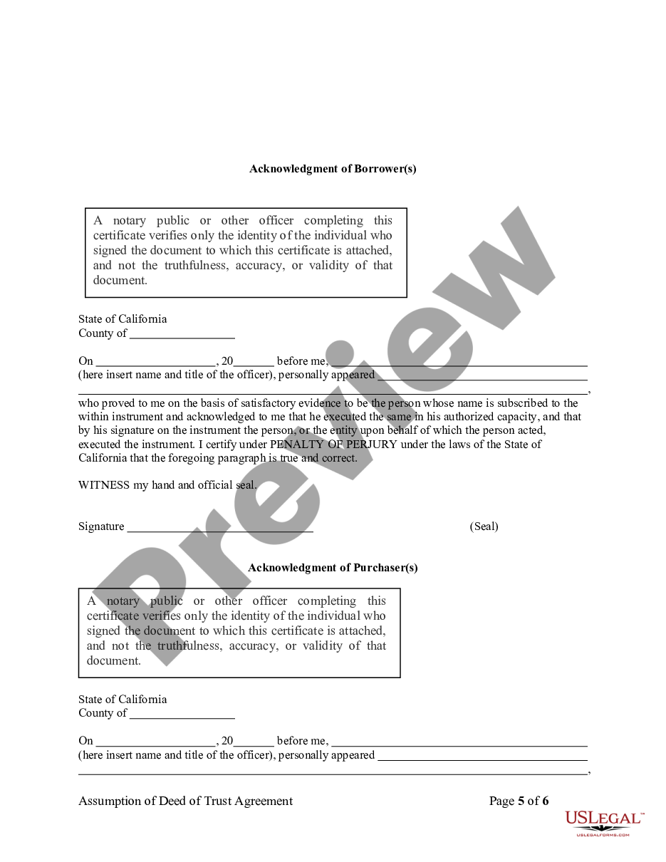 page 8 Assumption Agreement of Deed of Trust and Release of Original Mortgagors preview