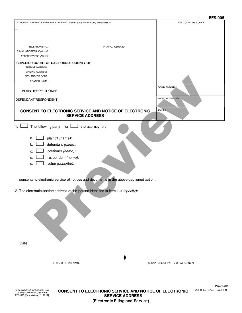 bakersfield-california-consent-to-electronic-service-and-notice-of